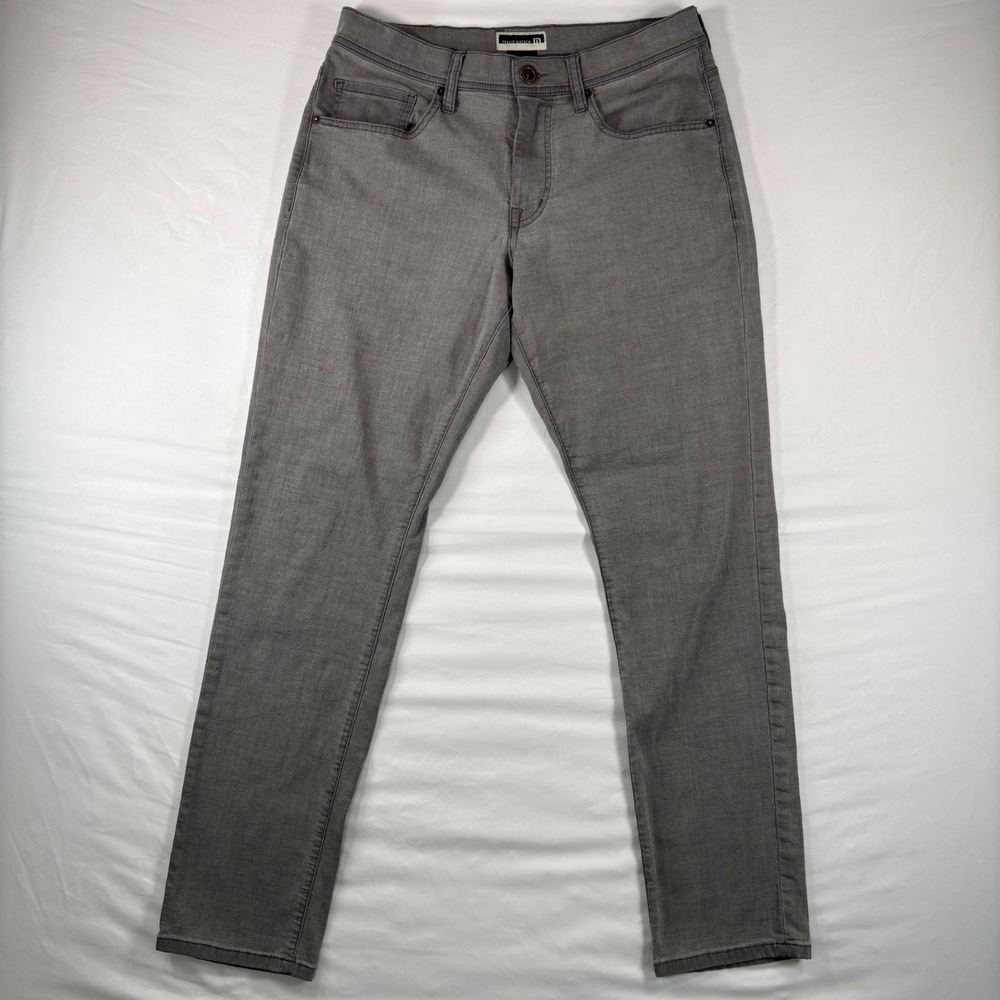 Travis Mathew Denim Jeans Mens 30 Gray Cotton Blend Slim Straight Golf Casual